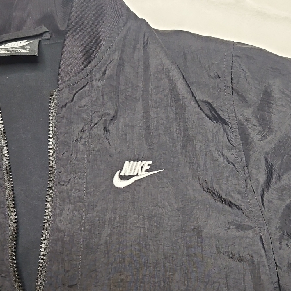 Nike Woven Bomber Jacket Black Full Zip Mens Size Small EUC - Picture 5 of 7